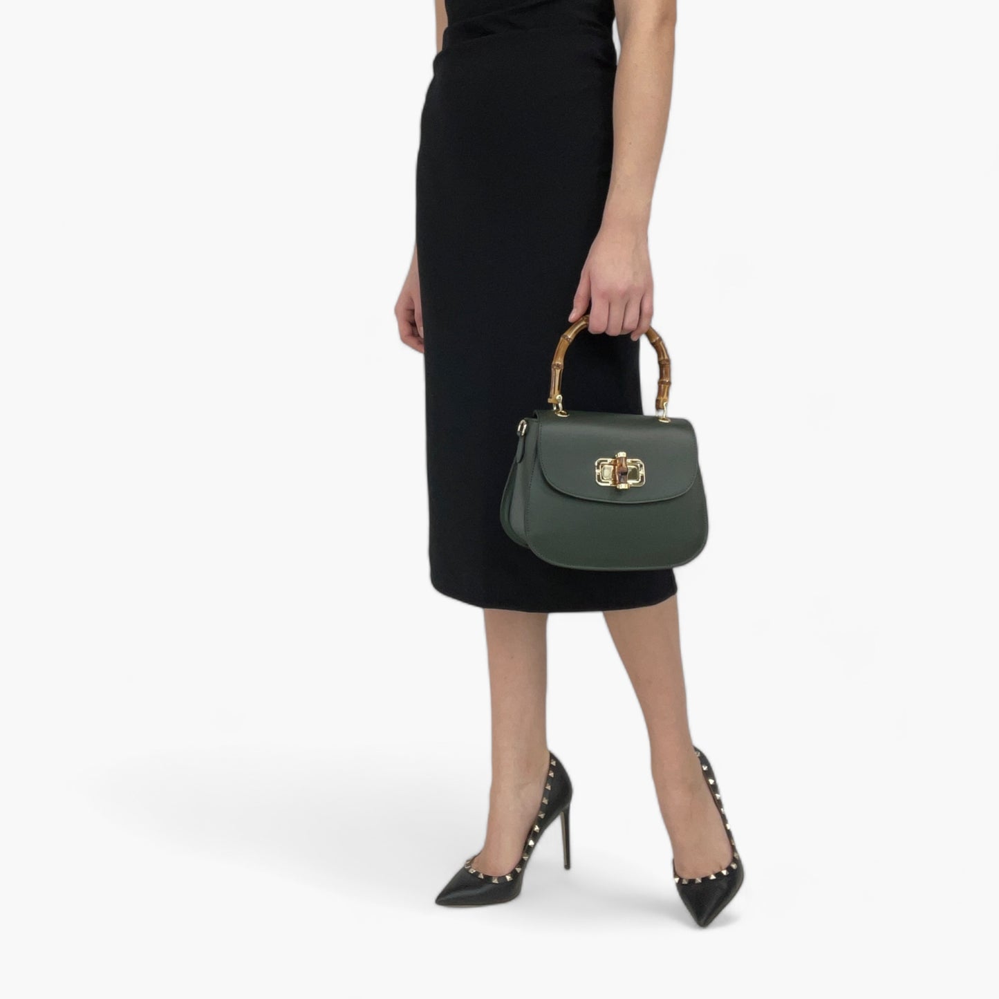 Noirblanc No. 266 Tote Bag in Dark Olive - Handcrafted Luxury