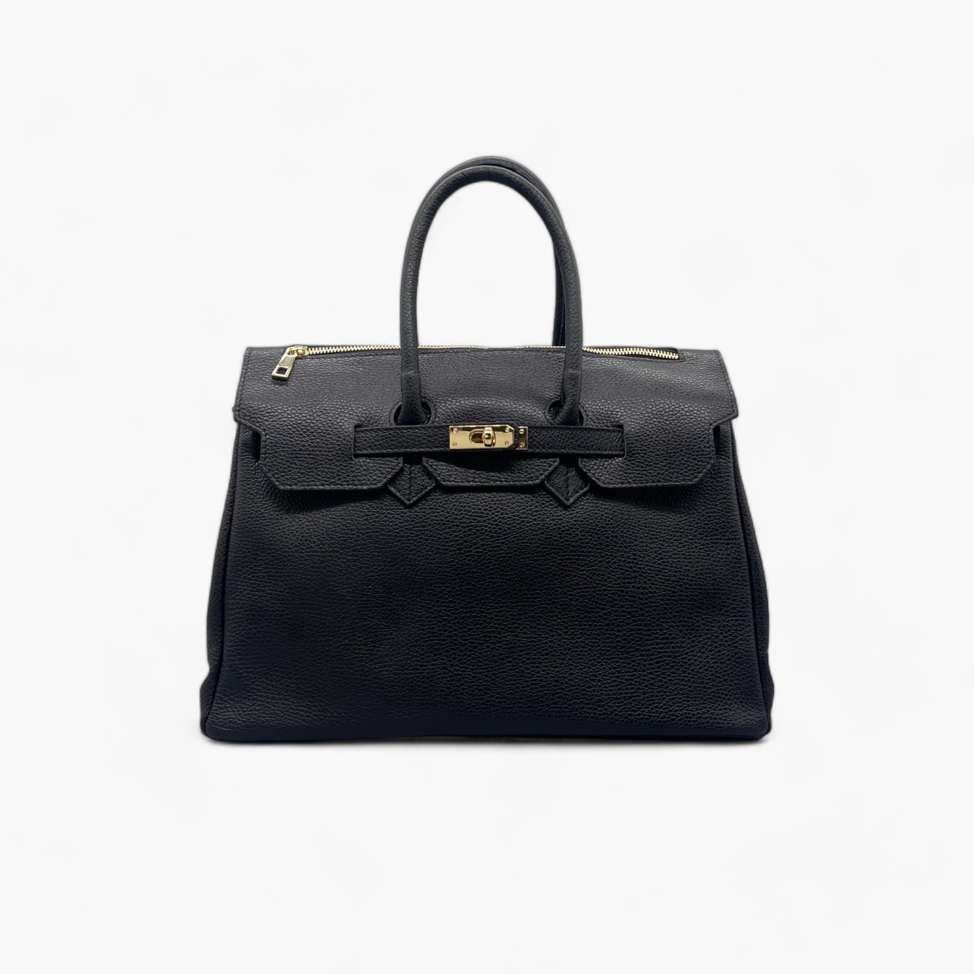 No. 278 Large Black Tote Bag - Italian Leather | Noirblanc