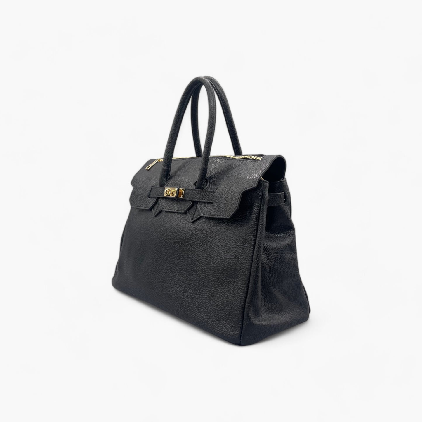 No. 278 Large Black Tote Bag - Italian Leather | Noirblanc