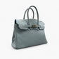 No. 278 Large Tote Bag in Baby Blue Leather with Twist Lock and Gold Hardware - Noirblanc