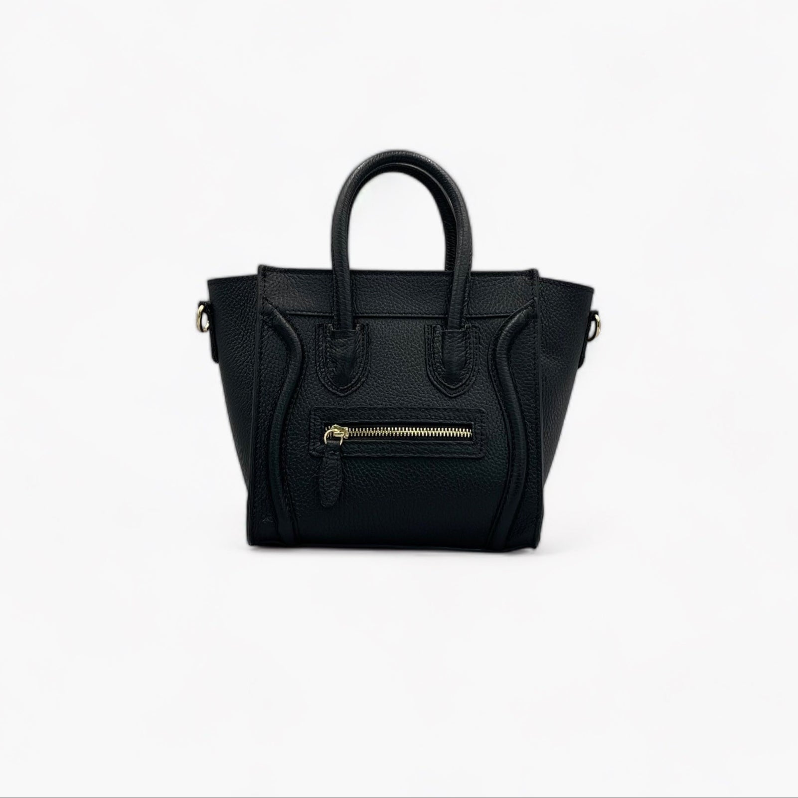 No. 250 Mini Black Tote Bag - Italian Leather | Noirblanc Luxury Bags