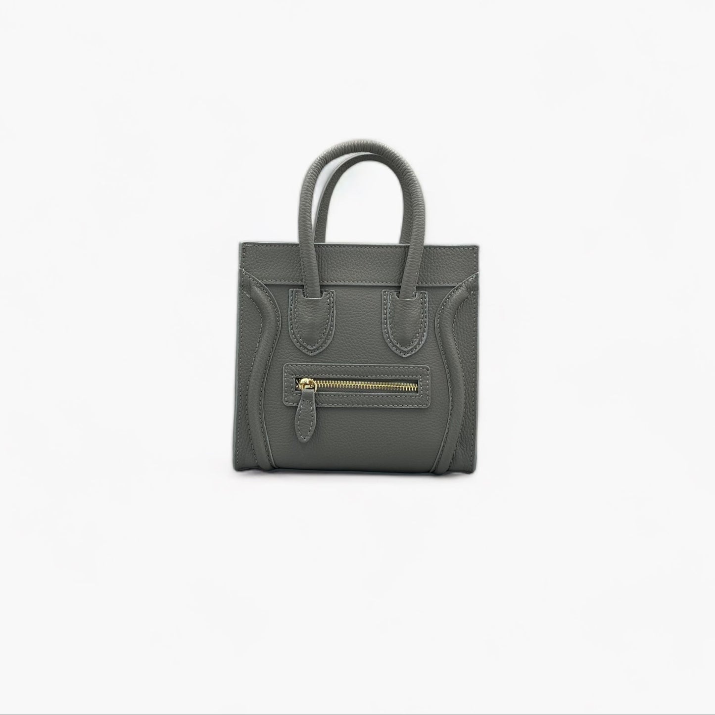 No. 250 Mini Grey Tote Bag - Italian Leather | Noirblanc Luxury Bags 