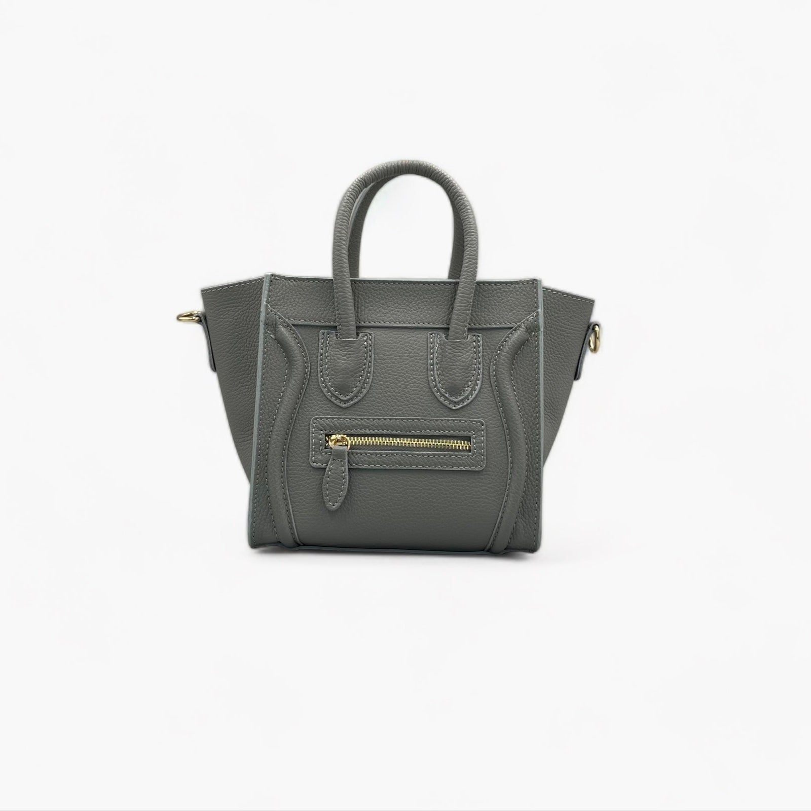 No. 250 Mini Grey Tote Bag - Italian Leather | Noirblanc Luxury Bags 