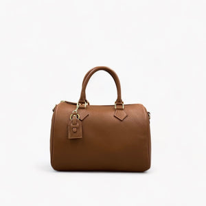 Noirblanc No. 260 Large Bowling Bag in Camel - Italian Leather & Gold Accents
