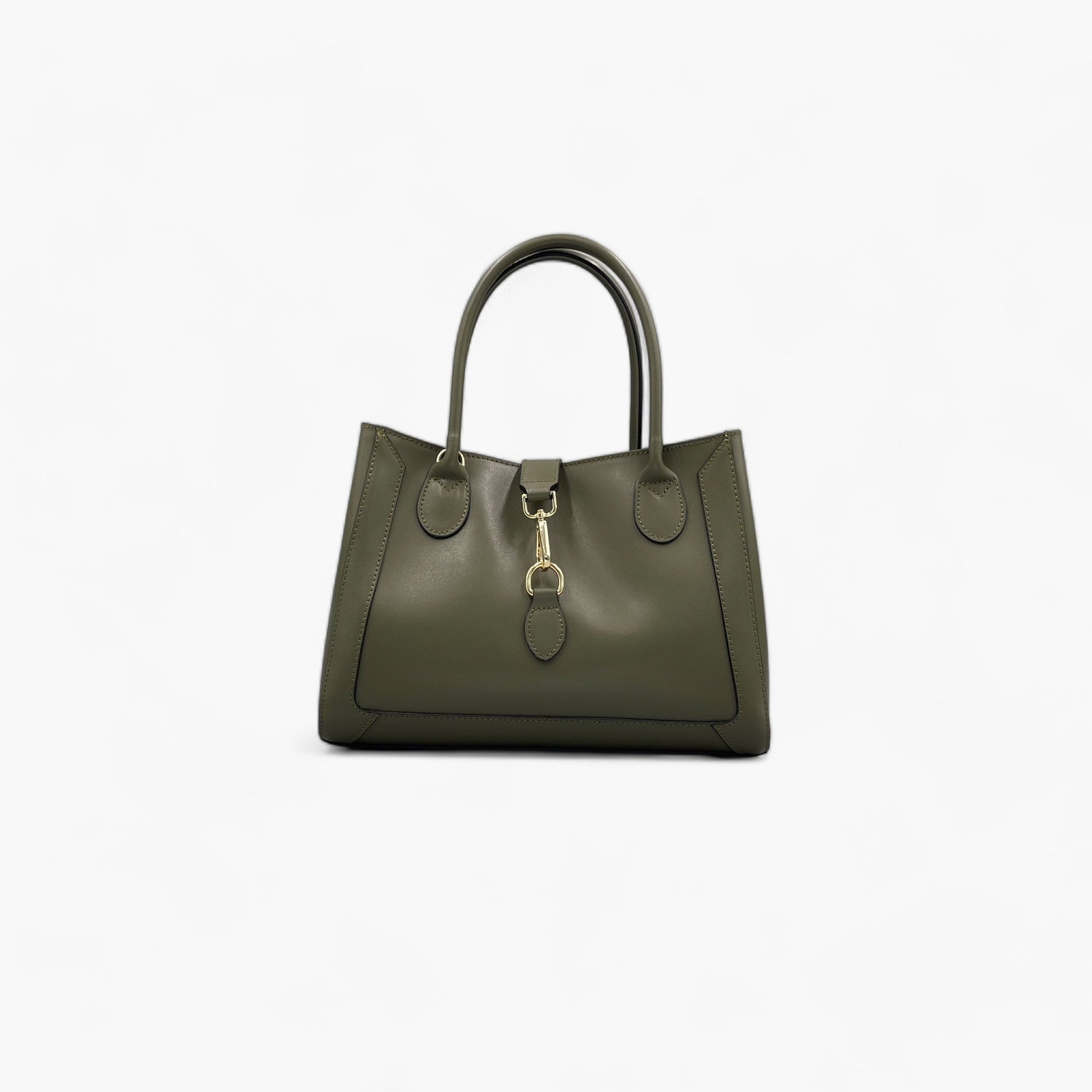 Noirblanc No. 268 Large Tote Bag in Military Green - Italian Luxury Handbag