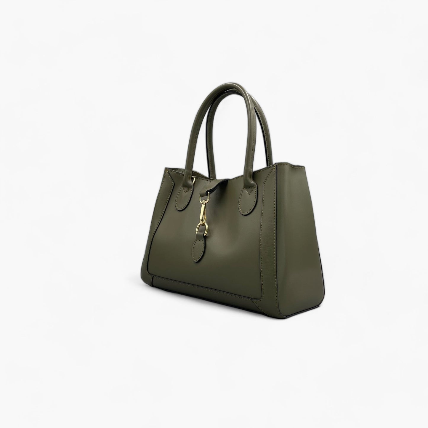 Noirblanc No. 268 Large Tote Bag in Military Green - Italian Luxury Handbag