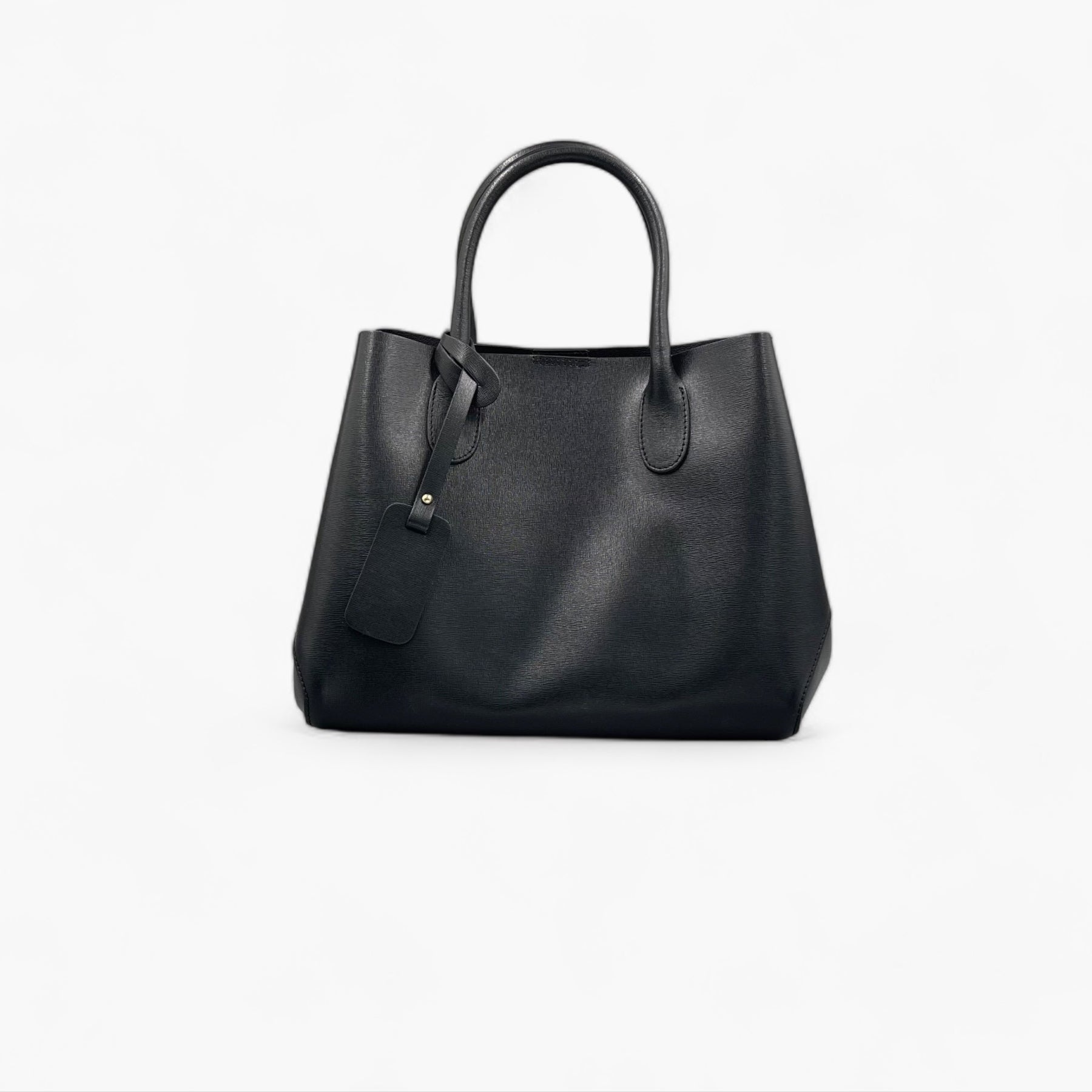 No. 276 Large Tote Bag in Genuine Italian Leather with Removable Inner Bag - Noirblanc