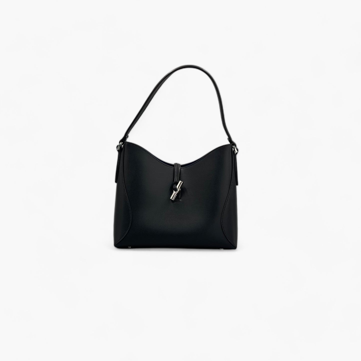 No. 224 Black Shoulder Bag - Italian Leather | Noirblanc