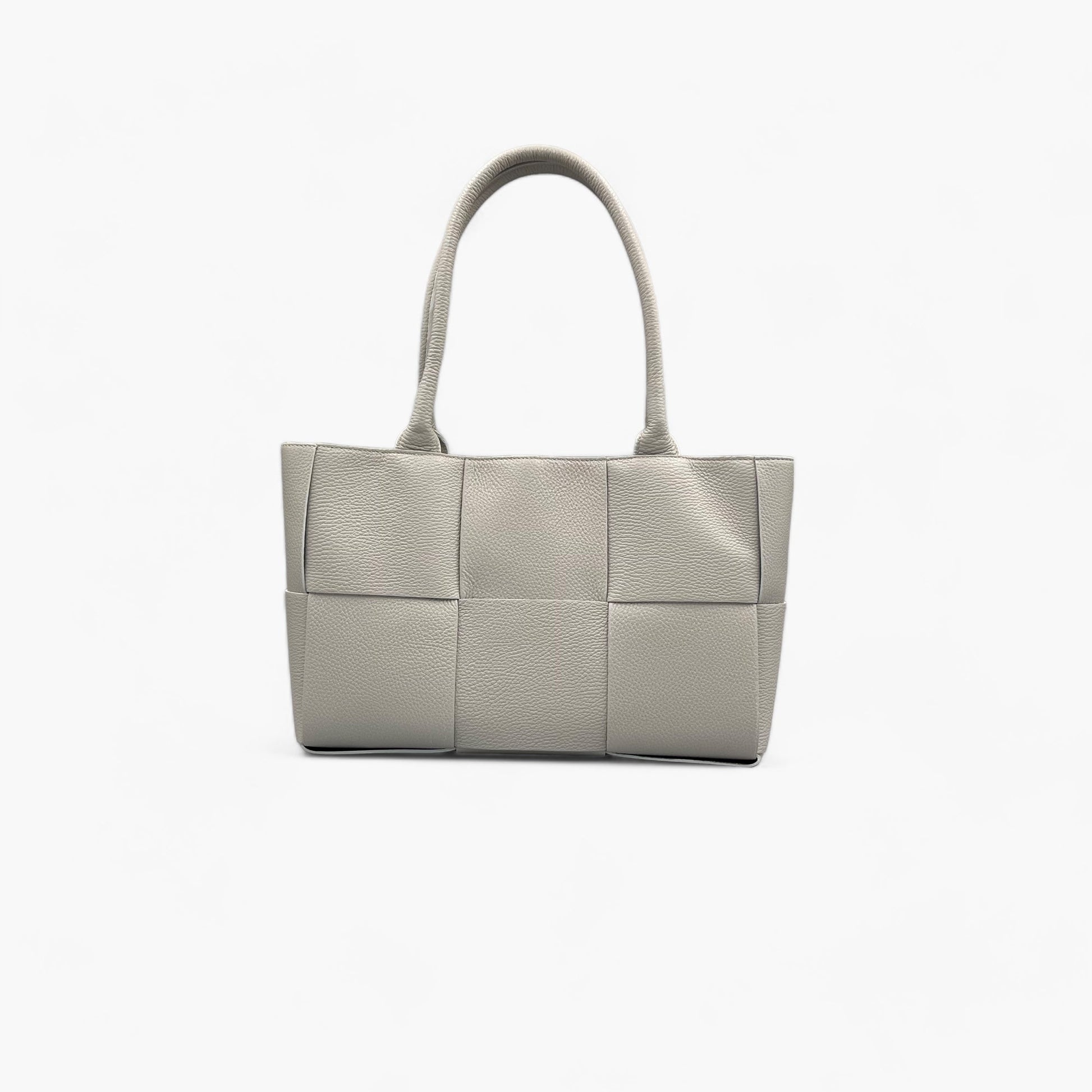 Noirblanc No. 233 Grey Woven Tote Bag | Italian Leather Tote