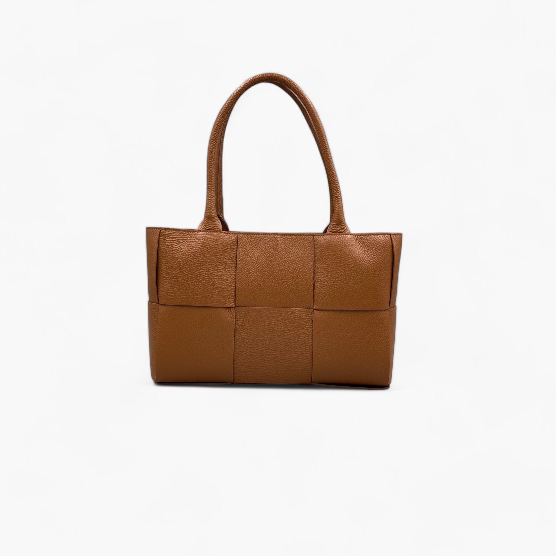 Noirblanc No. 233 Camel Woven Tote Bag | Italian Leather Tote