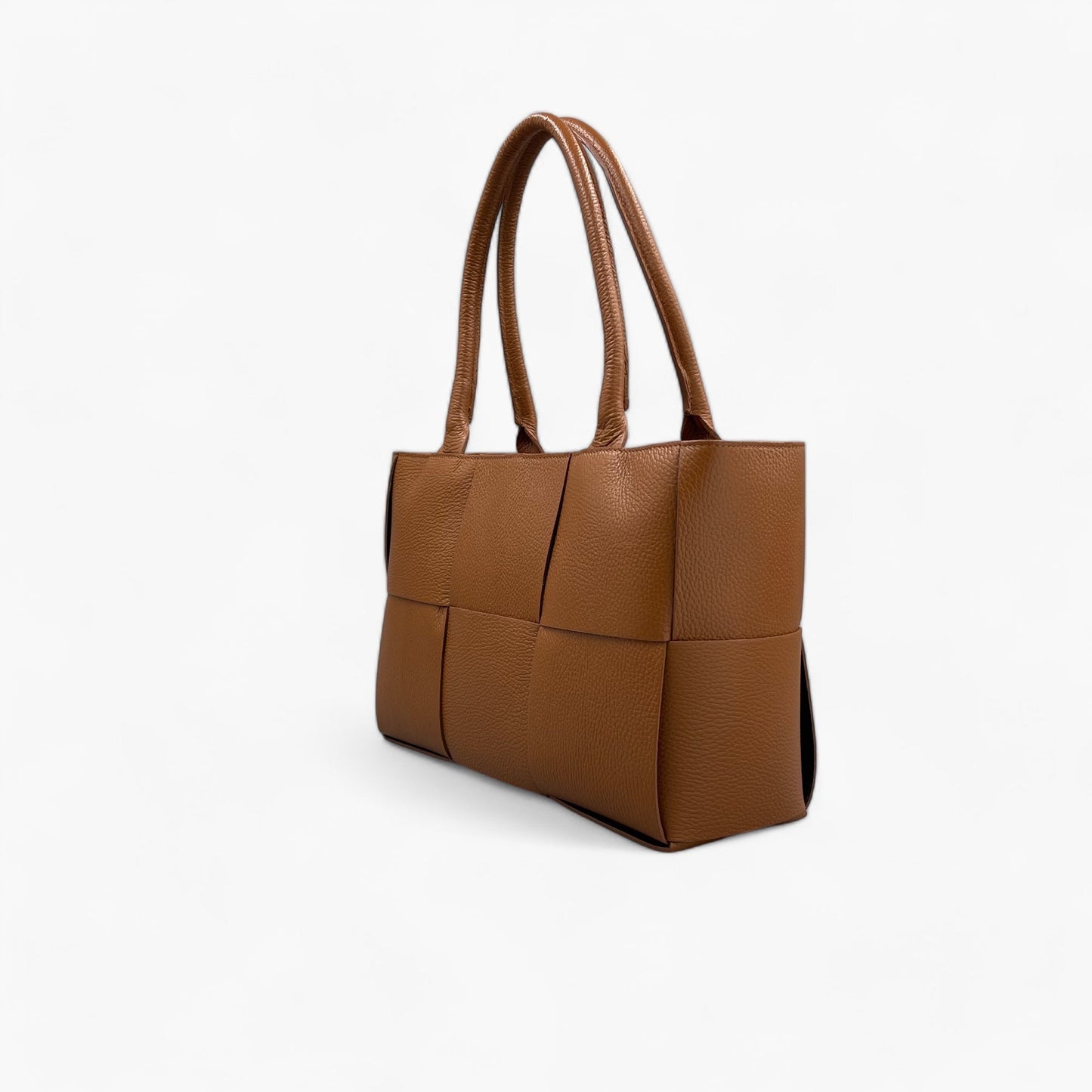 Noirblanc No. 233 Camel Woven Tote Bag | Italian Leather Tote