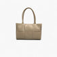 Noirblanc No. 233 Sand Woven Tote Bag | Italian Leather Tote