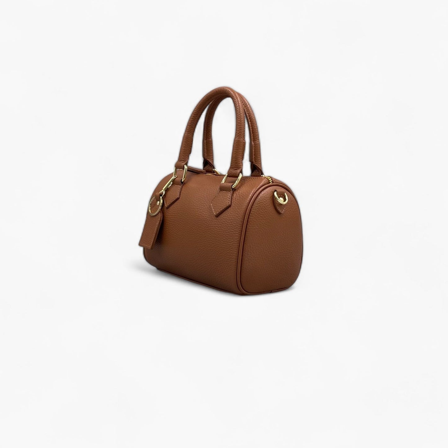 No. 231 Camel Mini Bowling Bag - Italian Leather | Noirblanc