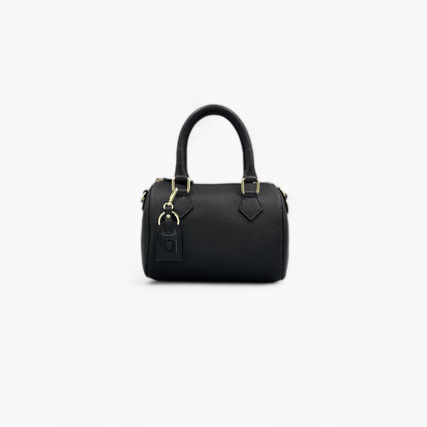 No. 231 Black Mini Bowling Bag - Italian Leather | Noirblanc