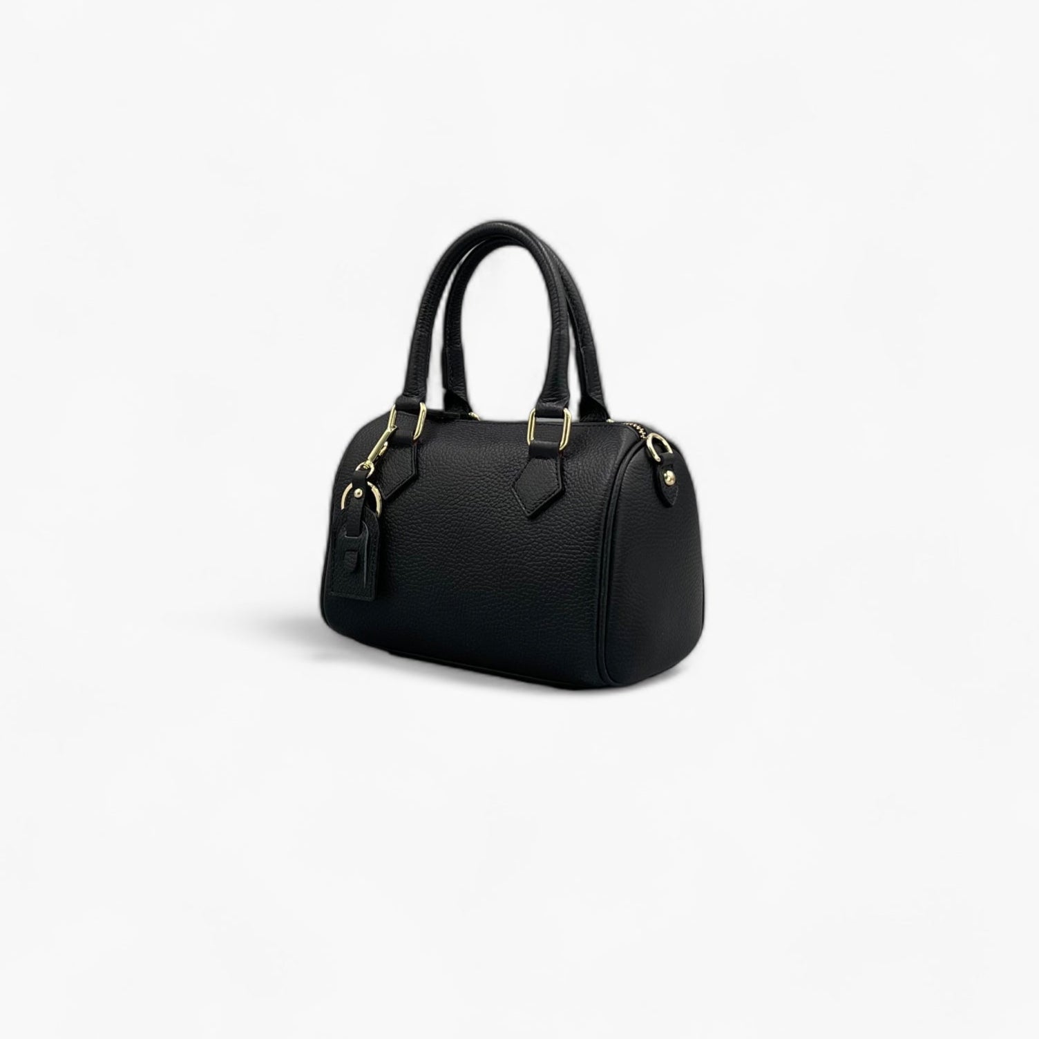 No. 231 Black Mini Bowling Bag - Italian Leather | Noirblanc