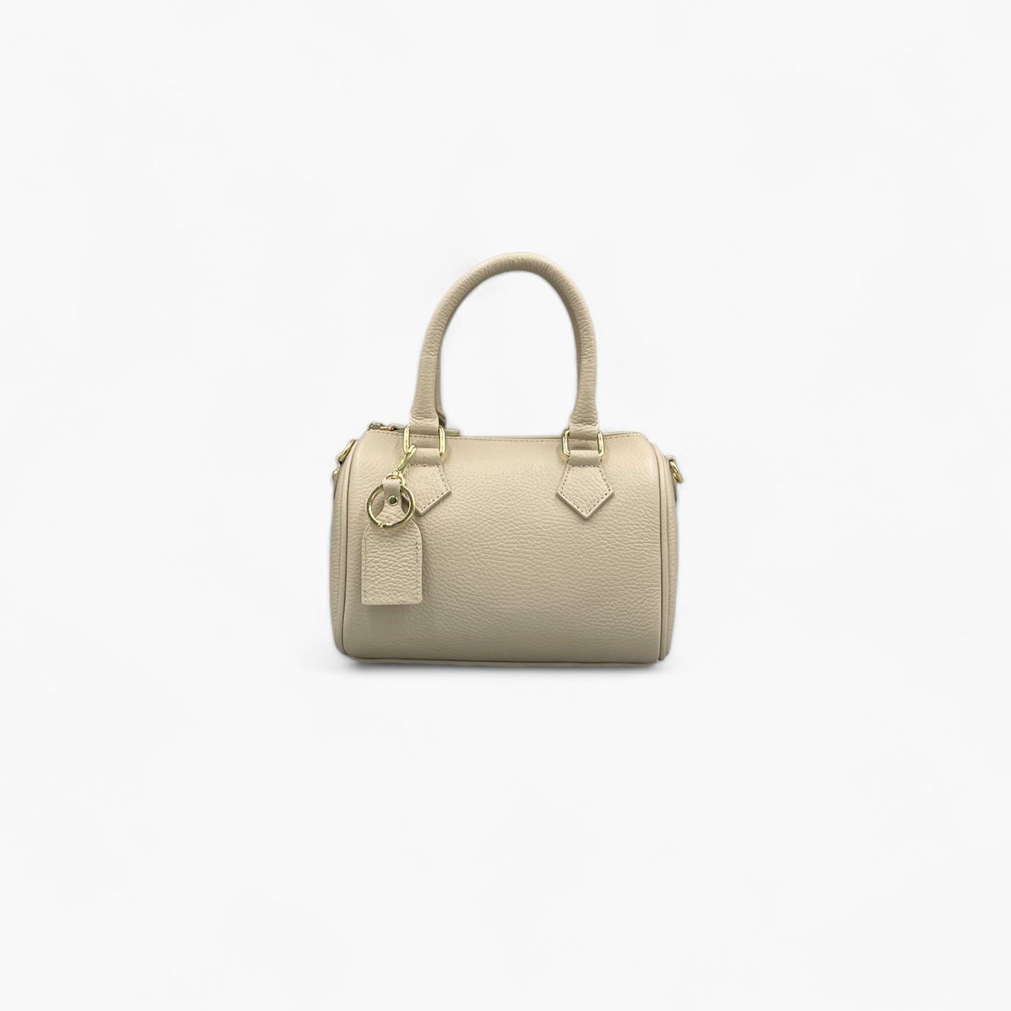 No. 231 Limestone Mini Bowling Bag - Italian Leather | Noirblanc