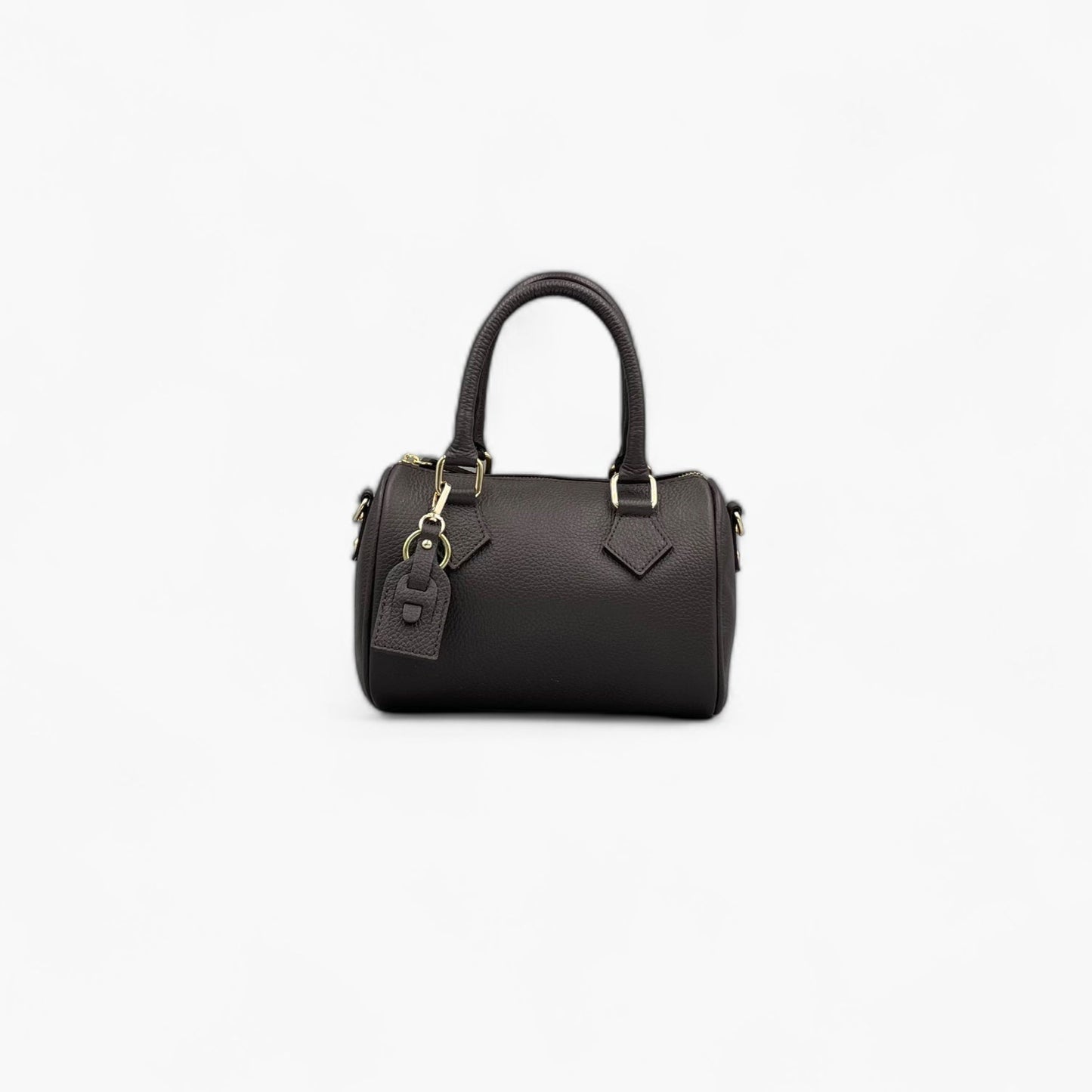 No. 231 Brown Mini Bowling Bag - Italian Leather | Noirblanc