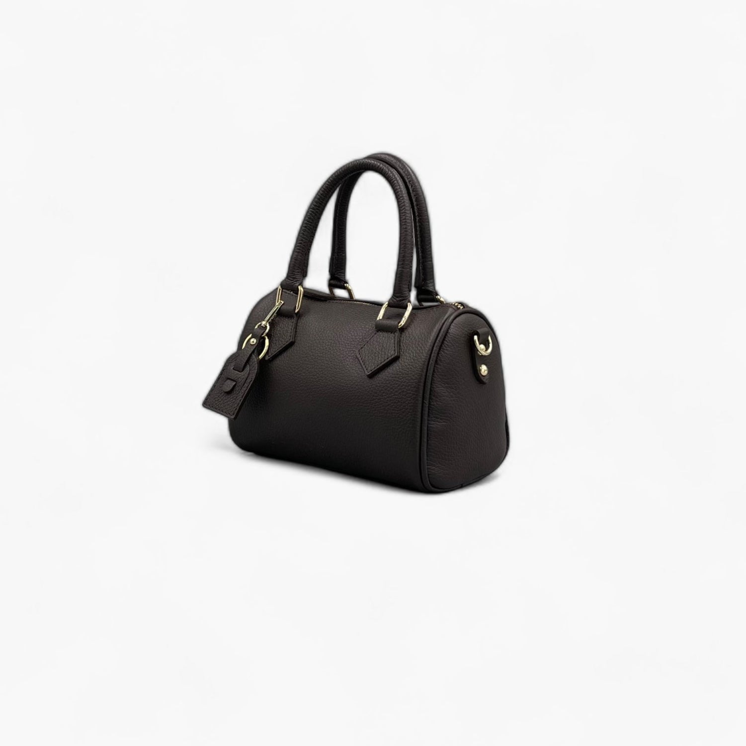 No. 231 Brown Mini Bowling Bag - Italian Leather | Noirblanc