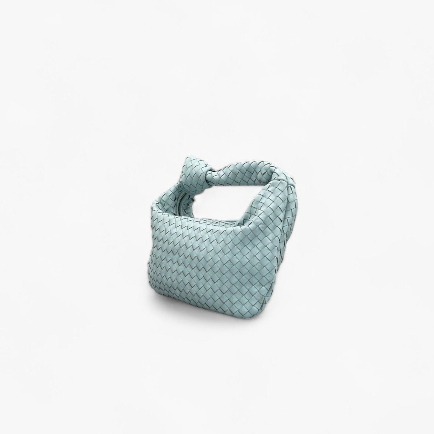 No. 230 Aqua Woven Mini Tote - Italian Leather | Noirblanc