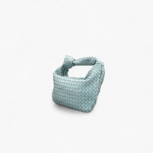 No. 230 Aqua Woven Mini Tote - Italian Leather | Noirblanc