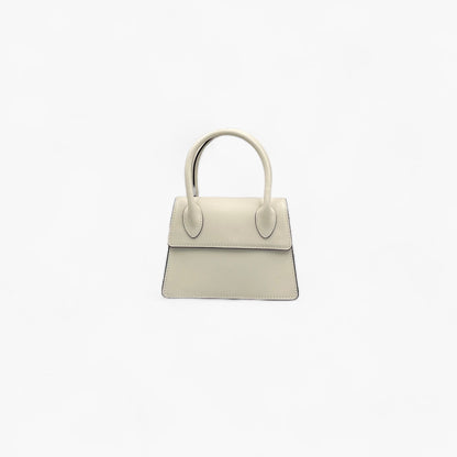 No. 2 Limestone Mini Tote - Italian Leather | Noirblanc Luxury Handbags