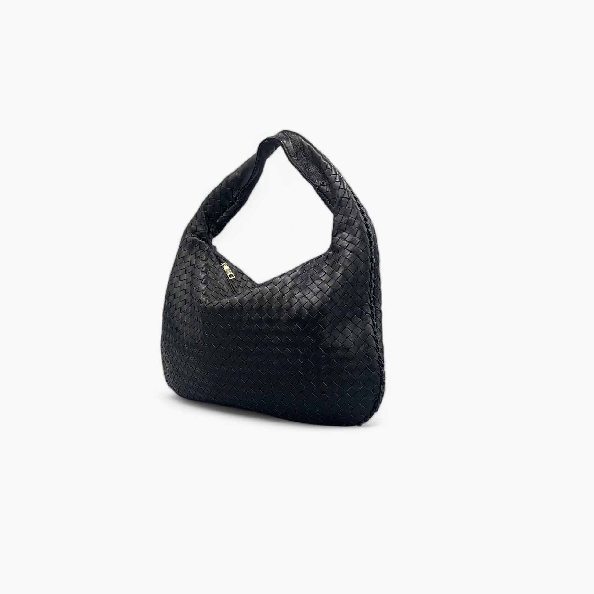 Noirblanc No. 221 Large Hobo Bag in Black - Italian Leather Handbag