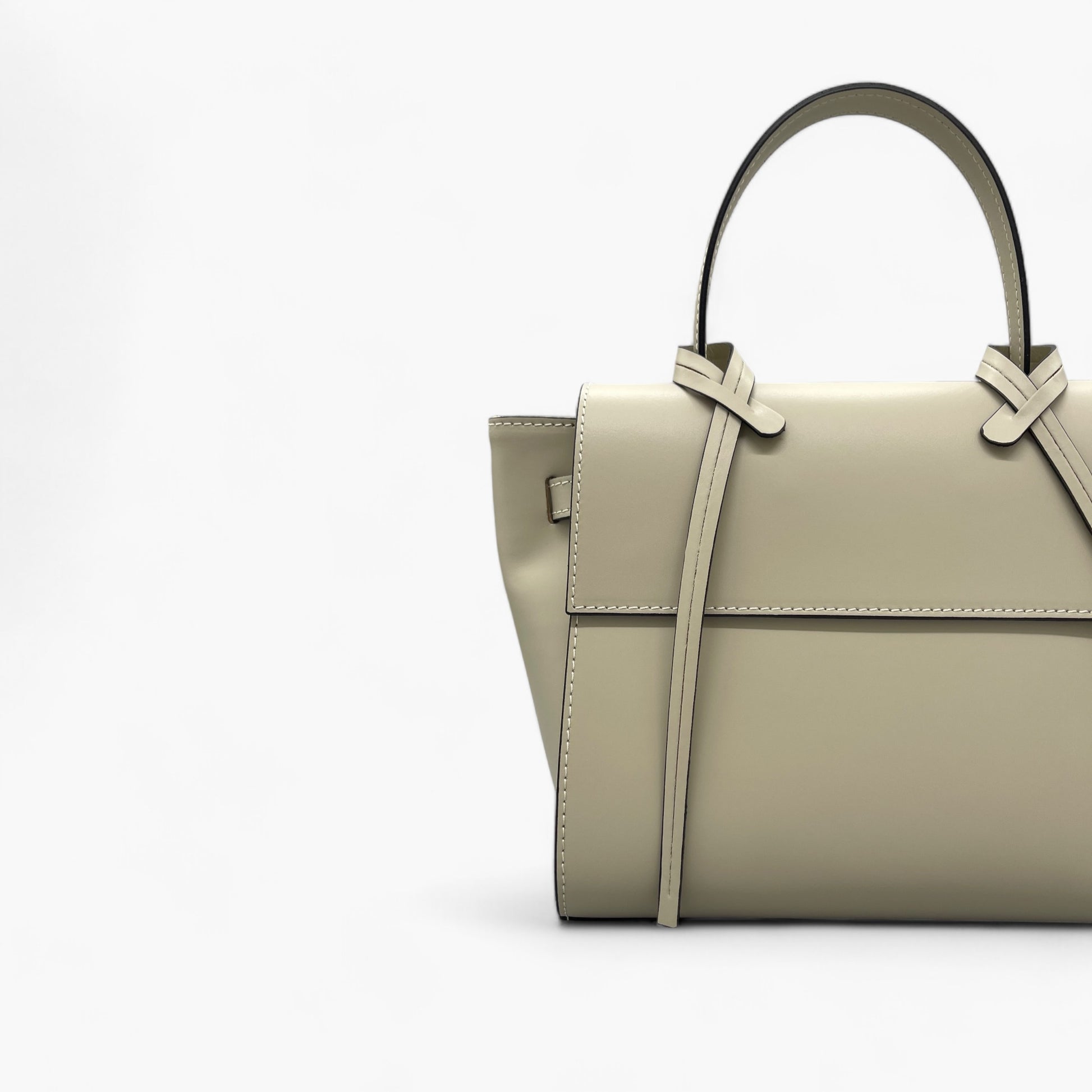 No. 229 Limestone Tote Bag - Italian Leather | Noirblanc