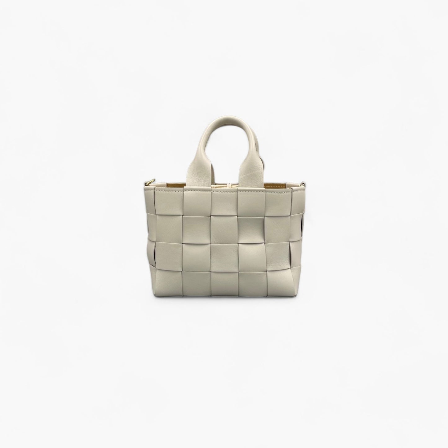 No. 22 Limestone Woven Tote Bag - Italian Leather | Noirblanc Bags