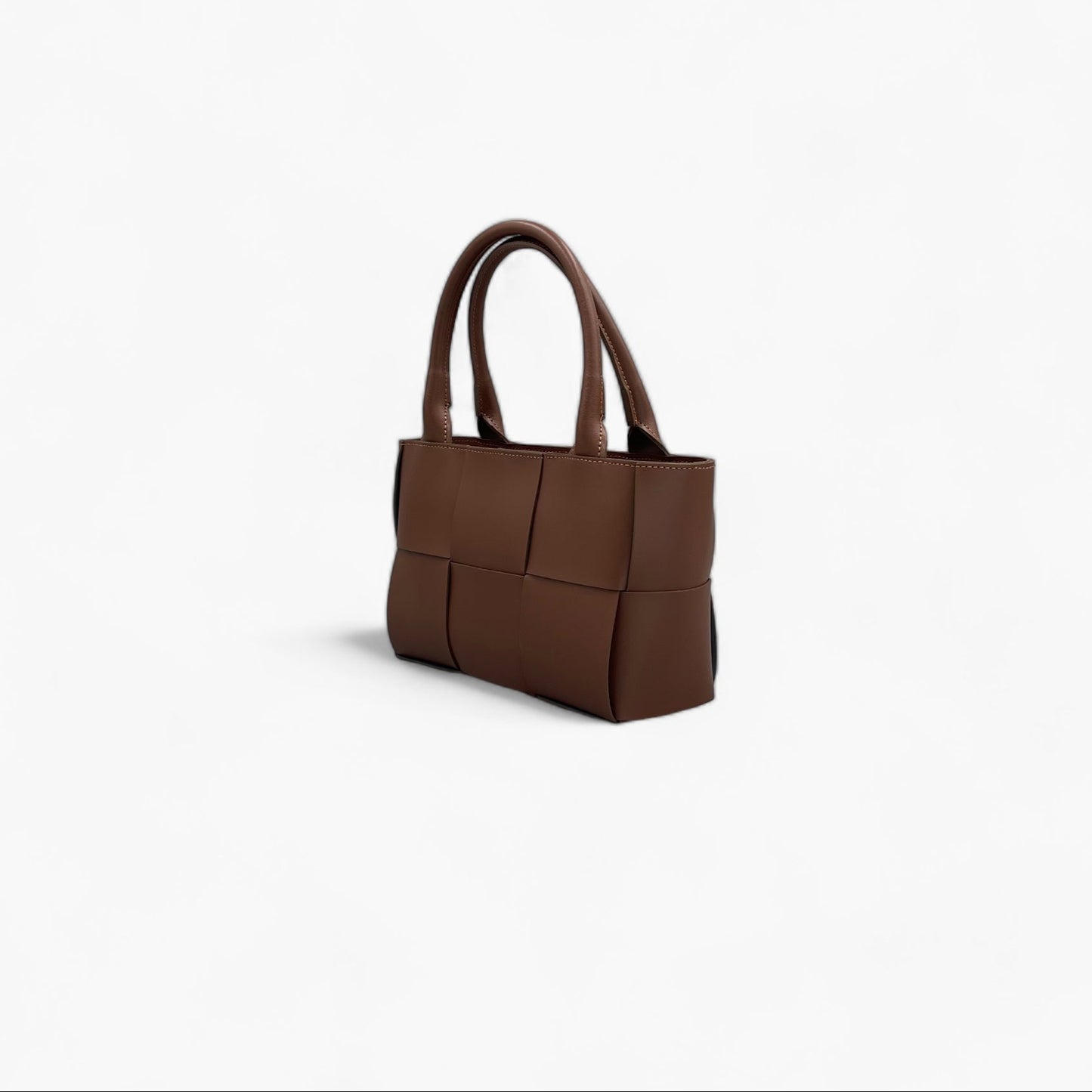 No. 20 Mini Brown Woven Tote Bag - Italian Leather | Noirblanc Bags