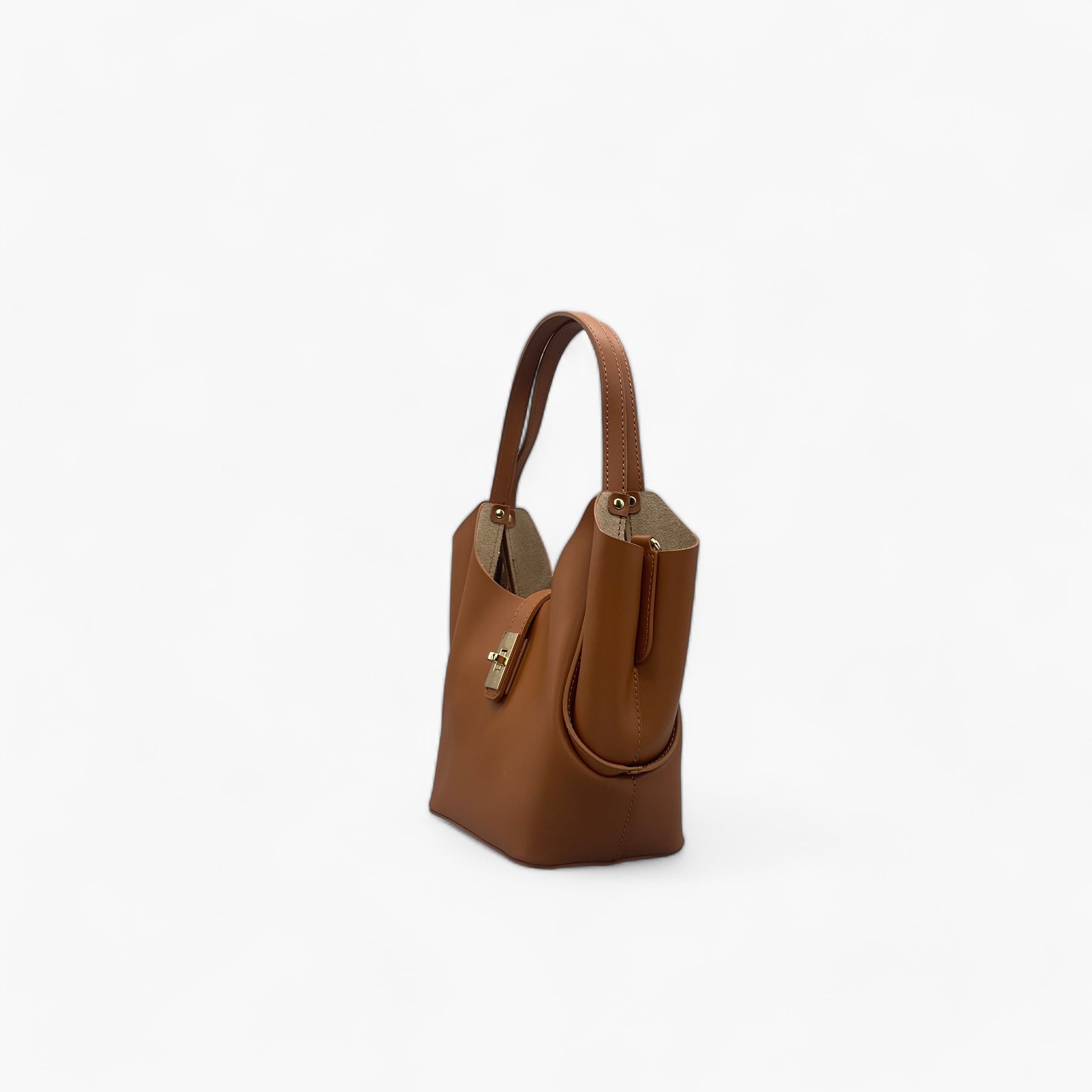 No. 279 elegant high-quality smooth camel leather tote bag