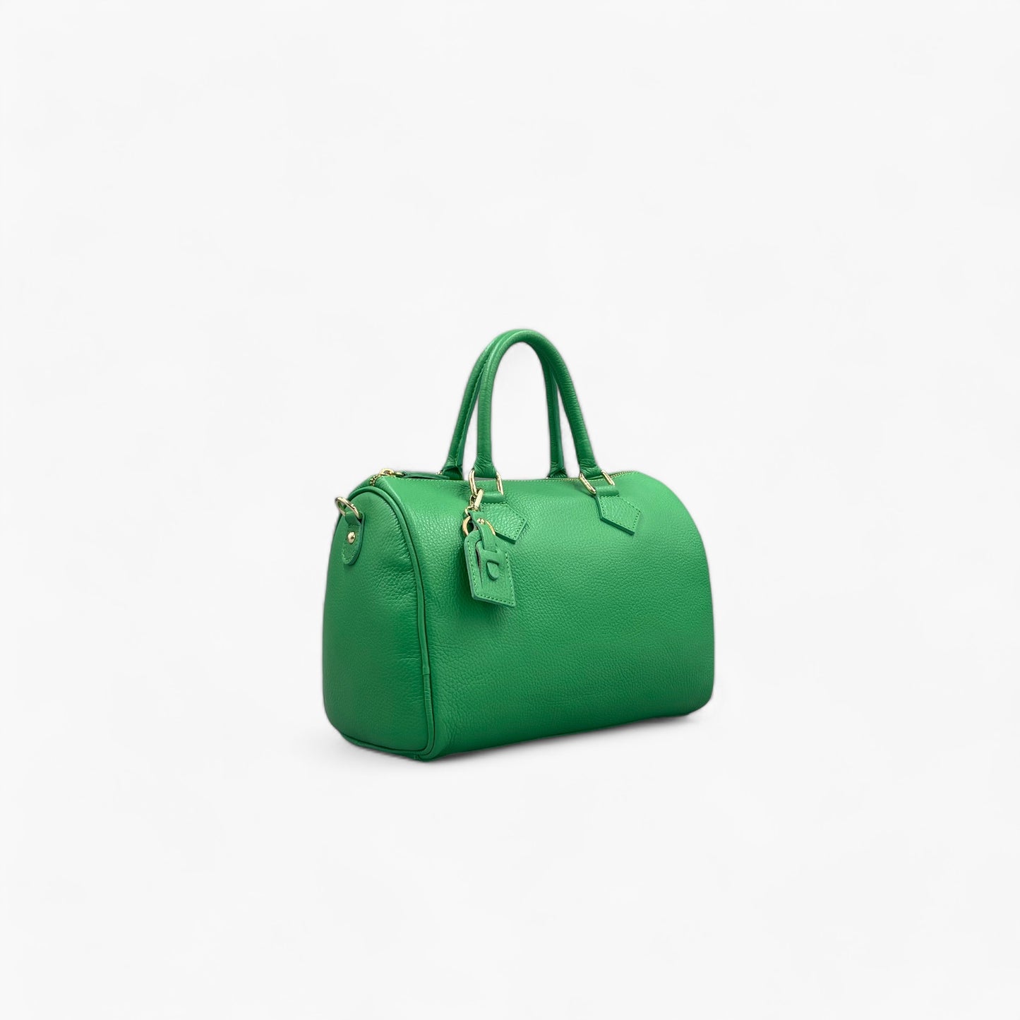 Noirblanc No. 260 Large Green Bowling Bag - Italian Leather & Gold Accents