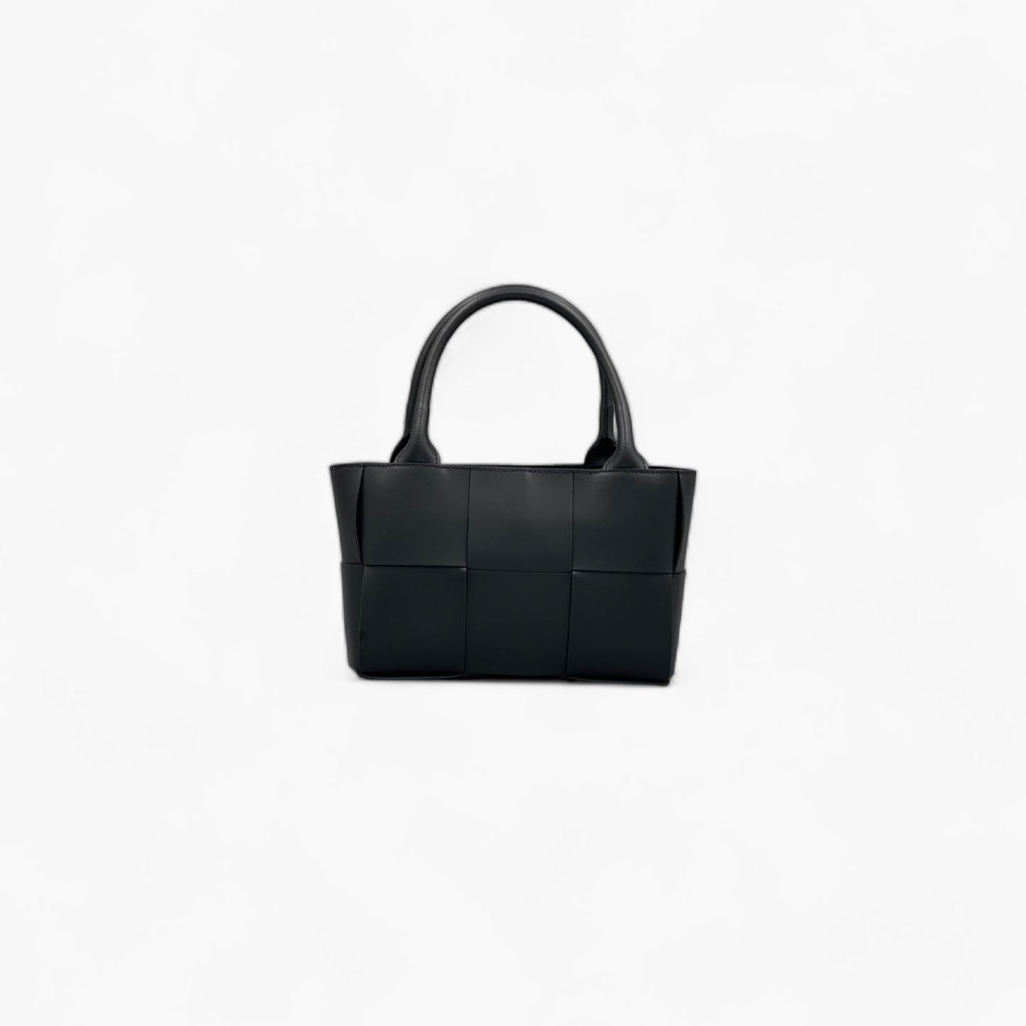 No. 20 Mini Black Woven Tote Bag - Italian Leather | Noirblanc Bags