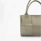 No. 20 Mini Limestone Woven Tote Bag - Italian Leather | Noirblanc